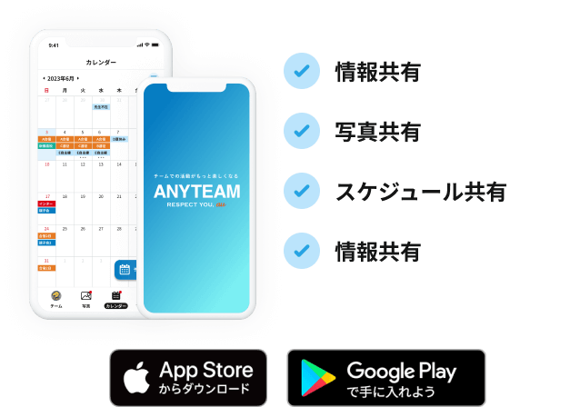ANYTEAMアプリ画面